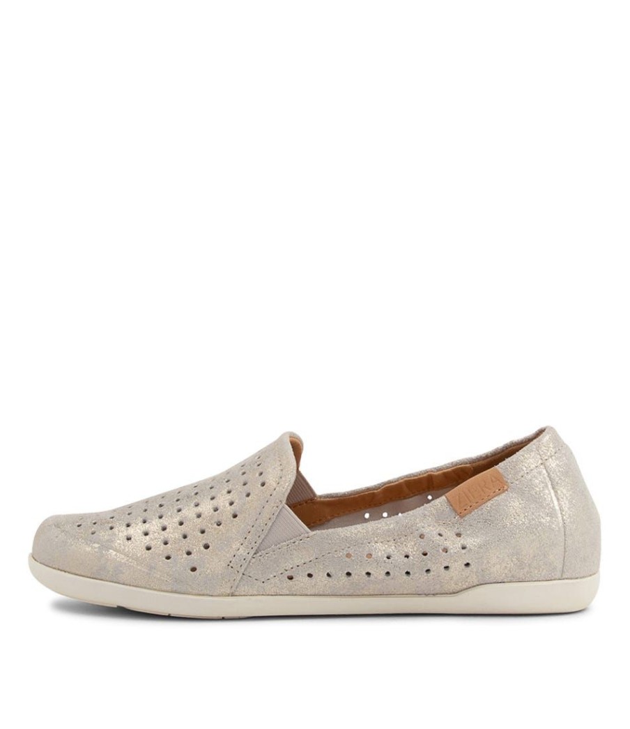 Shoes ZIERA | Liana W Pale Gold Sherbet Leather Loafers