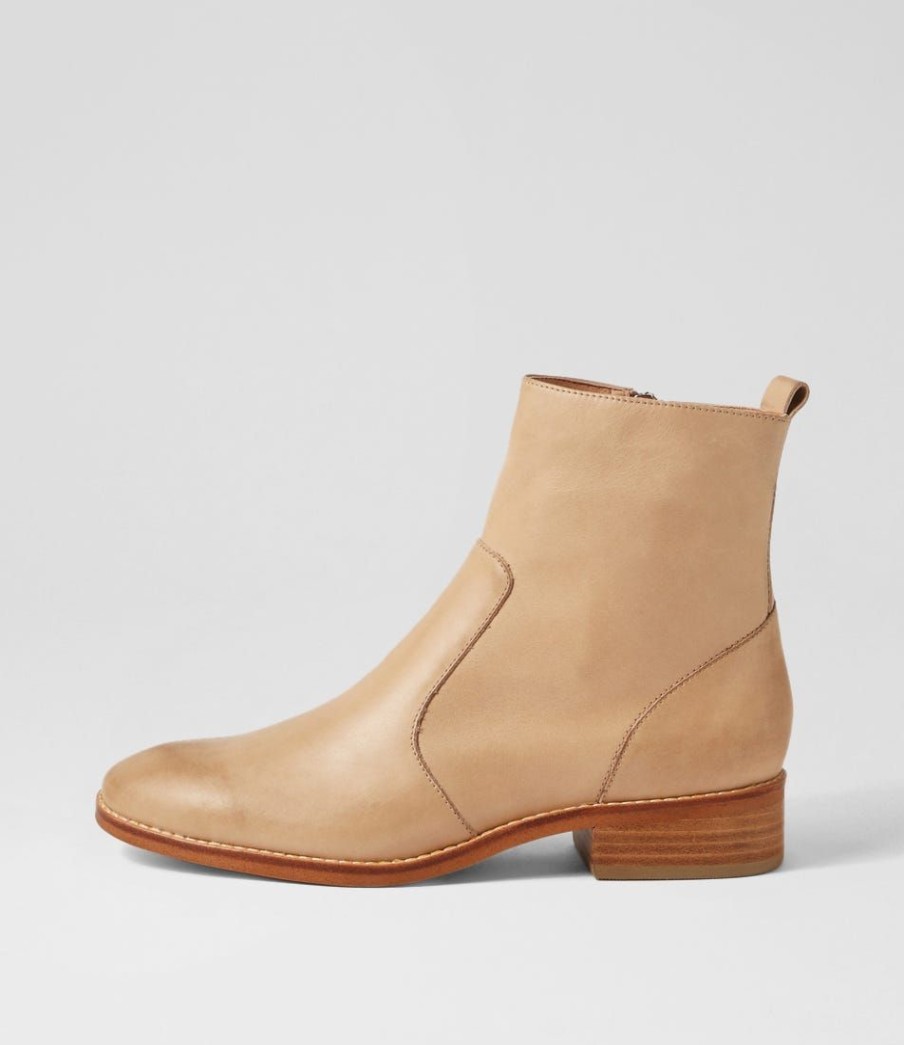 Shoes DIANA FERRARI | Barnie Latte Natural Heel Leather Ankle Boots