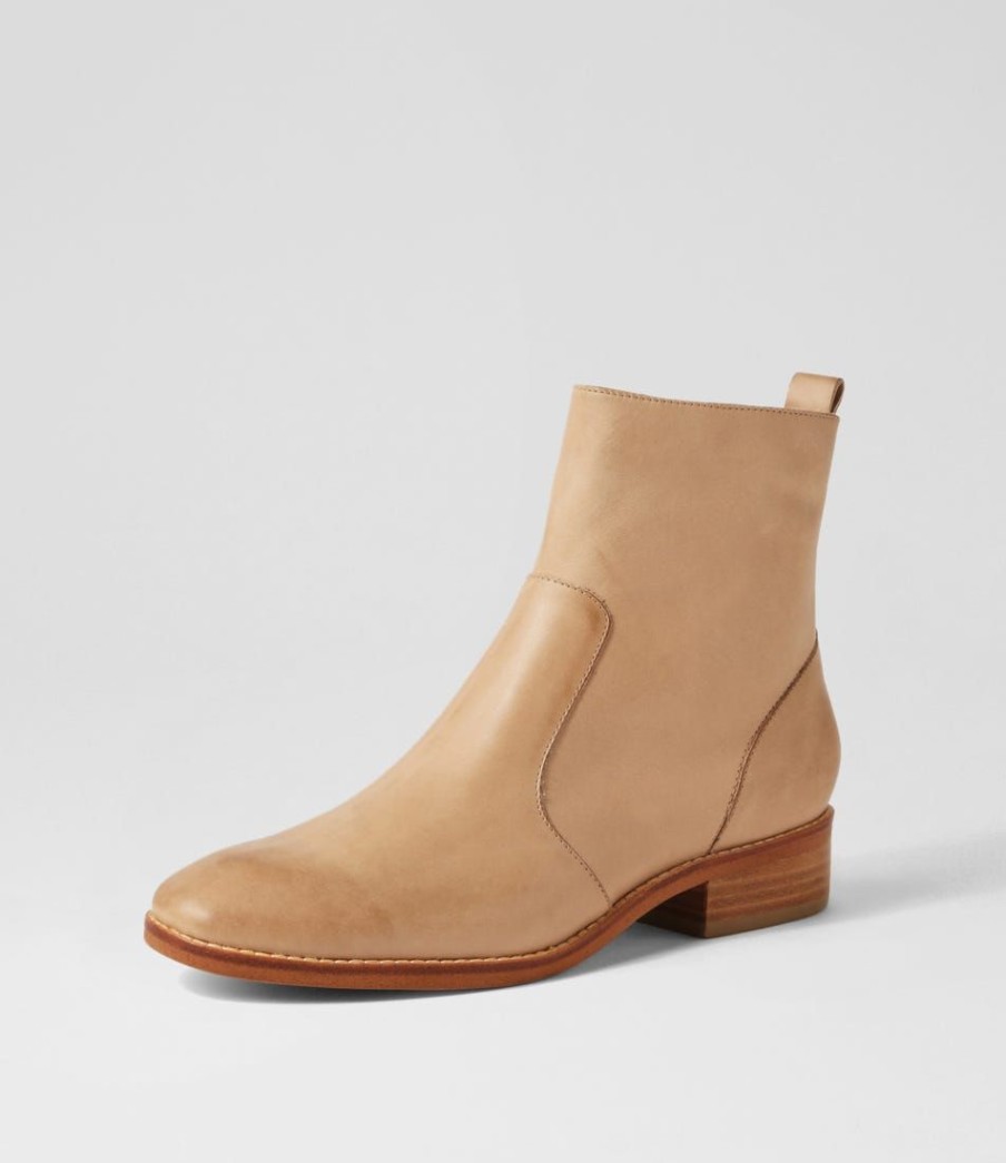 Shoes DIANA FERRARI | Barnie Latte Natural Heel Leather Ankle Boots