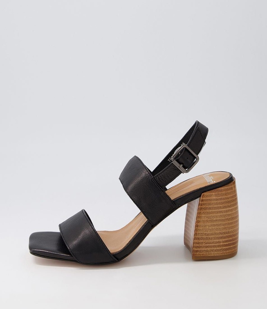 Shoes MOLLINI | Teasa Black Natural Heel Leather Sandals