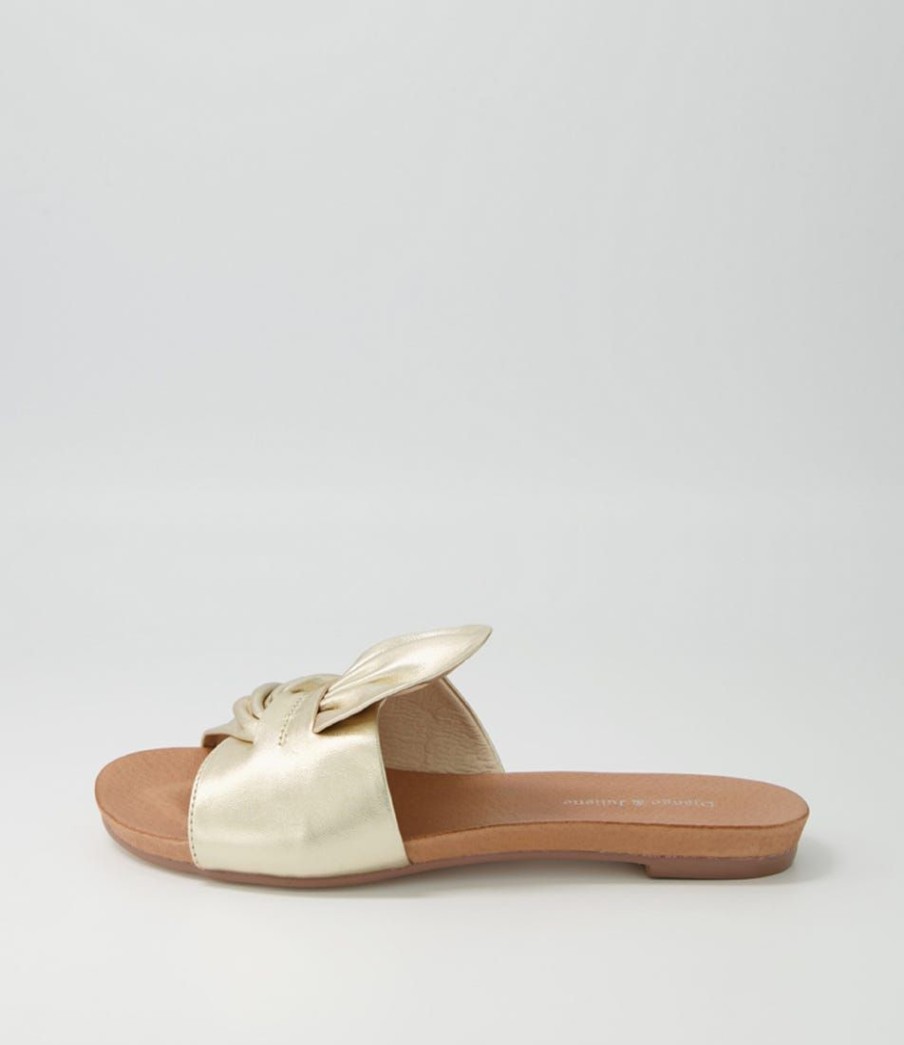 Shoes DJANGO & JULIETTE | Jacool Pale Gold Leather Slides