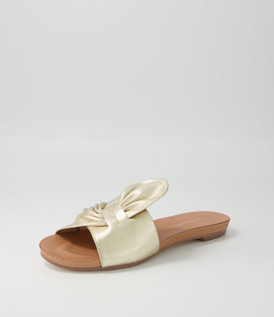 Shoes DJANGO & JULIETTE | Jacool Pale Gold Leather Slides