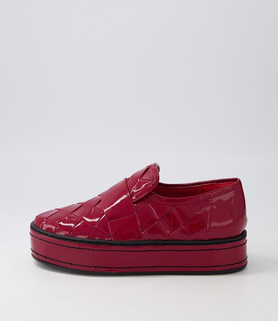 Shoes DJANGO & JULIETTE | Gustave Dark Red Black Patent Leather Loafers