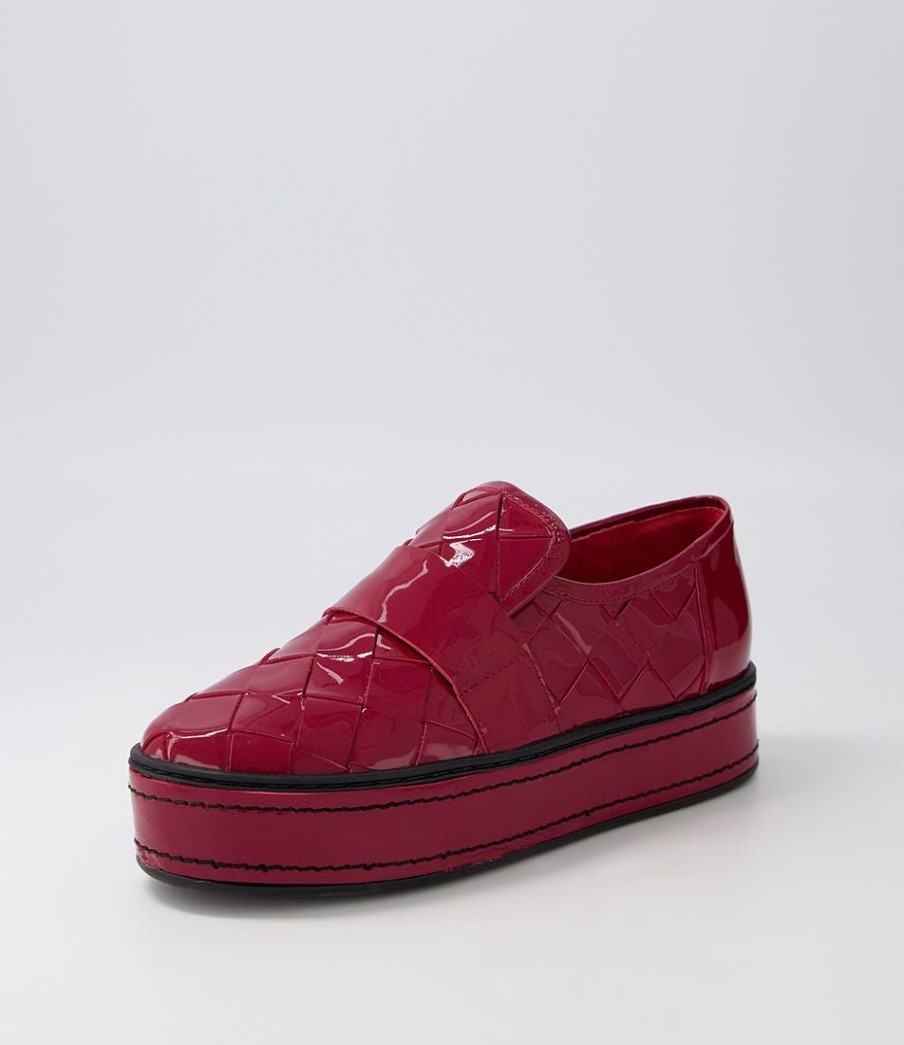 Shoes DJANGO & JULIETTE | Gustave Dark Red Black Patent Leather Loafers