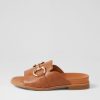 Shoes ZIERA | Jekkela W Tan Leather Slides