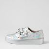 Shoes DJANGO & JULIETTE | Layart Silver Petrol Shrunken Leather Sneakers