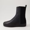 Shoes DJANGO & JULIETTE | Lowel Black Leather Elastic Ankle Boots