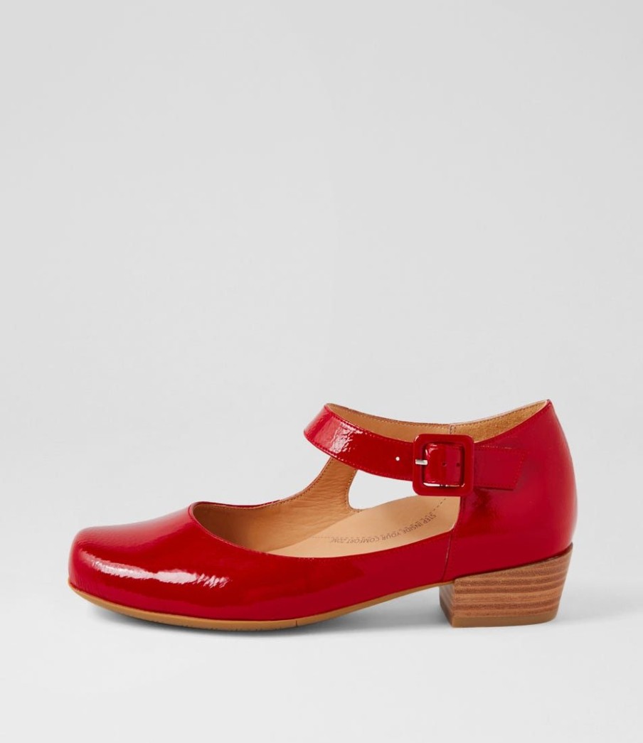 Shoes ZIERA | Qango Xw Dark Red Patent Leather Heels