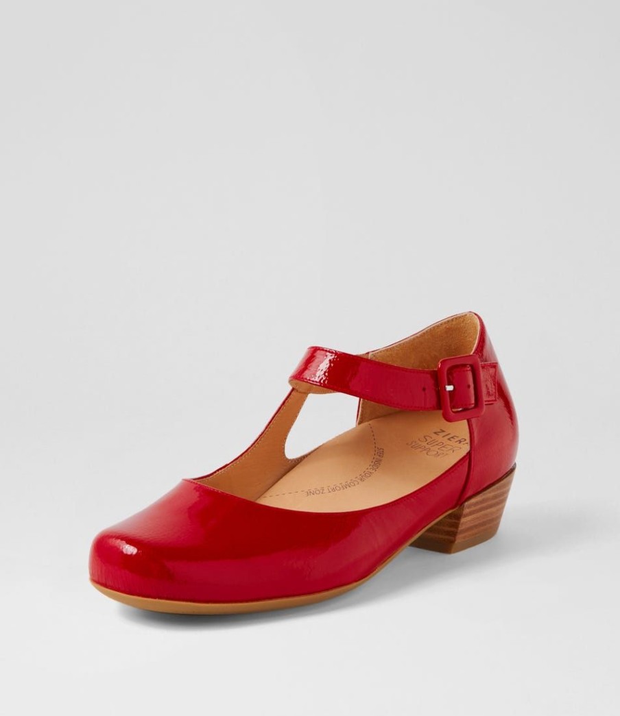 Shoes ZIERA | Qango Xw Dark Red Patent Leather Heels