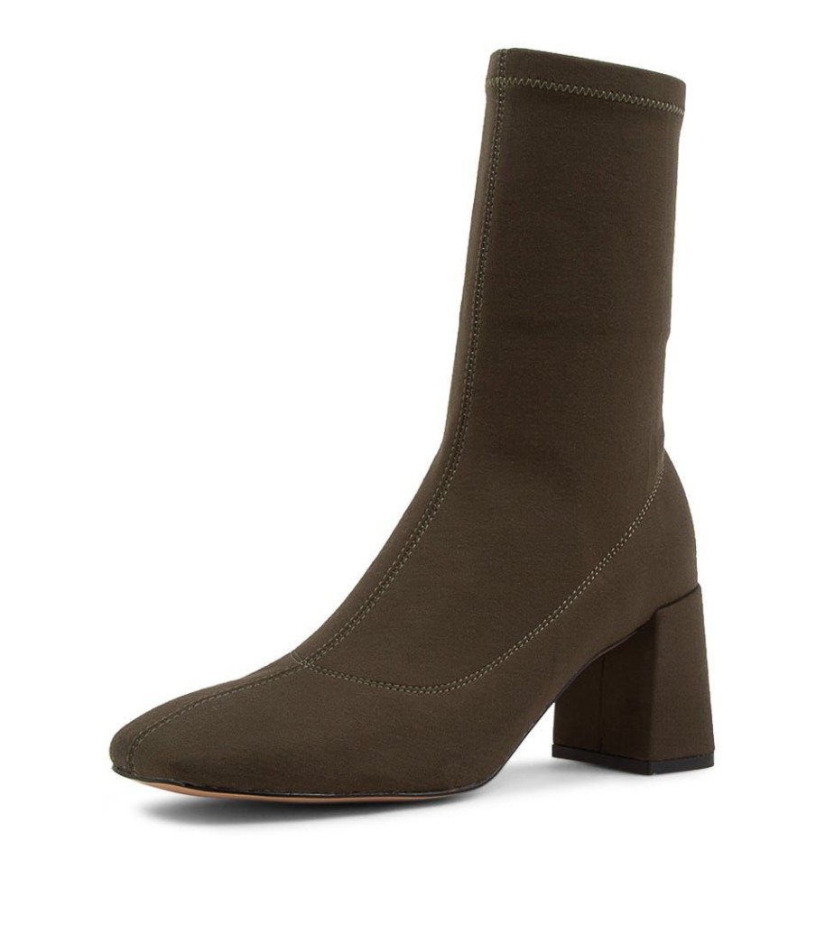 Shoes MOLLINI | Tellme Olive Fabric Ankle Boots