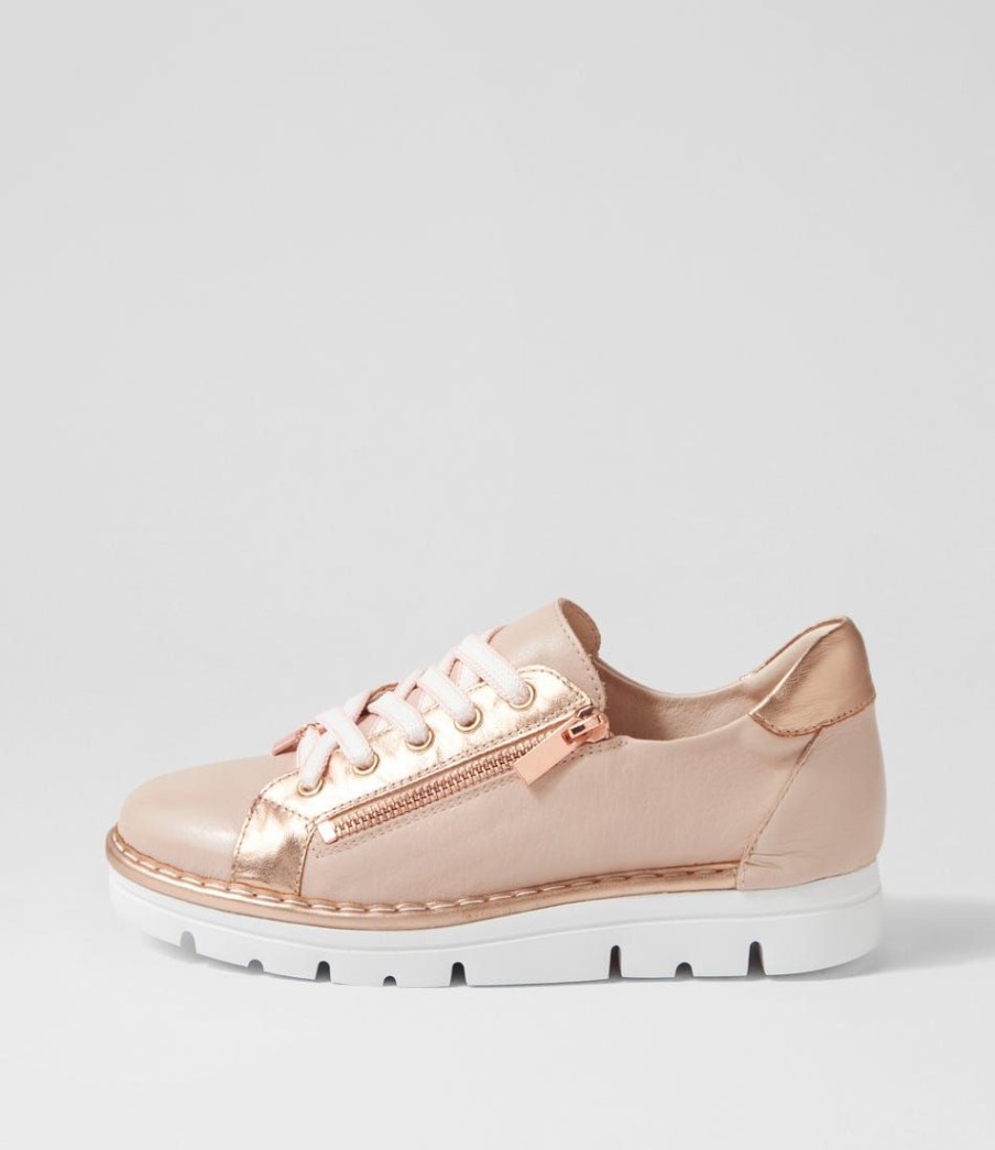 Shoes TOP END | Elos Dusty Pink Pale Rose Gold Leather Sneakers