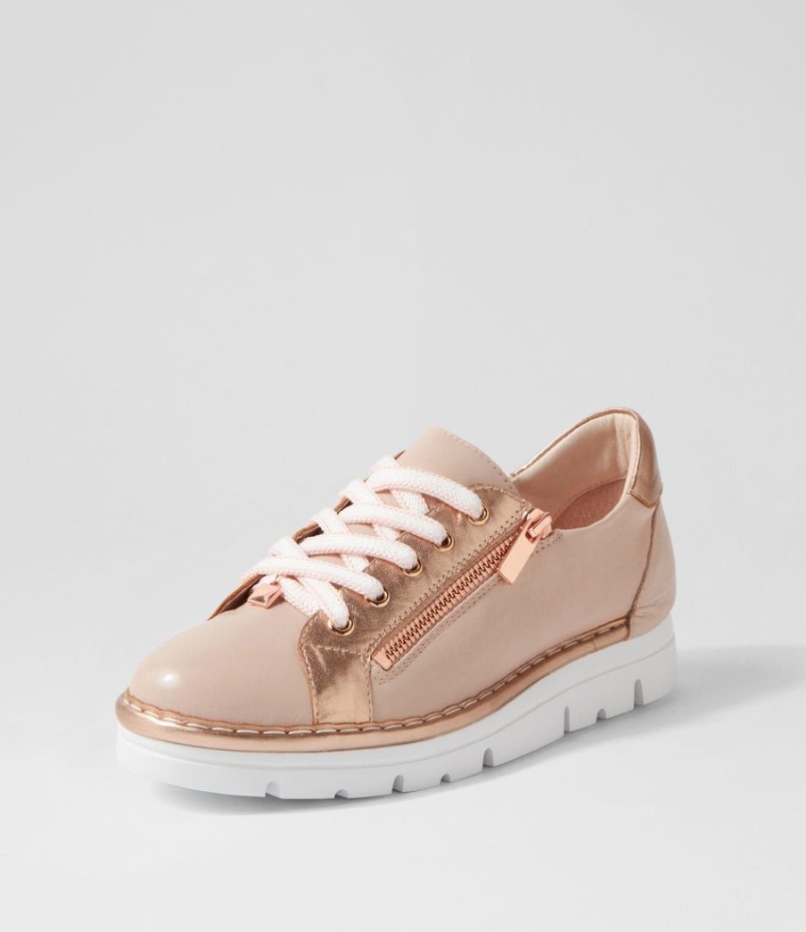 Shoes TOP END | Elos Dusty Pink Pale Rose Gold Leather Sneakers