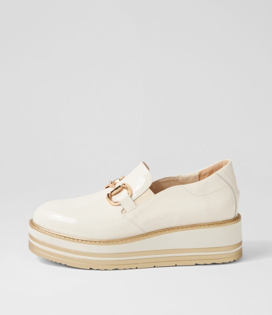 Shoes TOP END | Senas Ivory Patent Leather Loafers