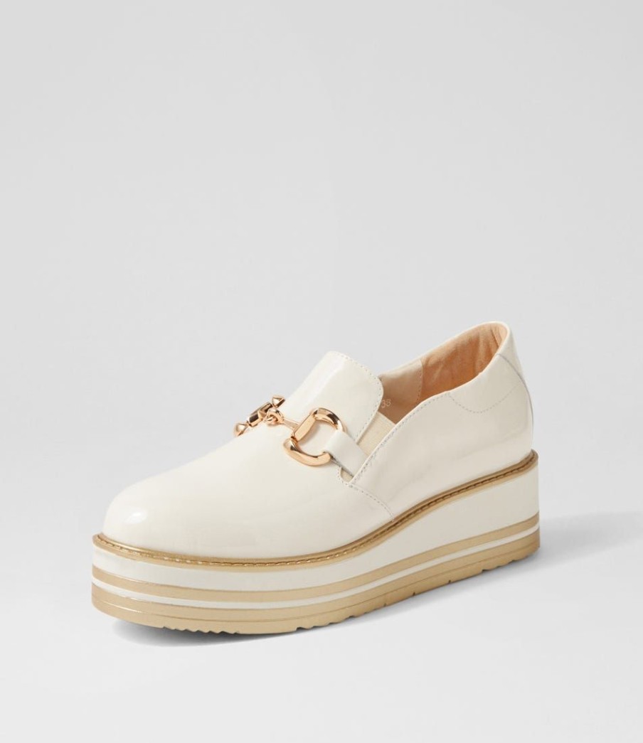 Shoes TOP END | Senas Ivory Patent Leather Loafers