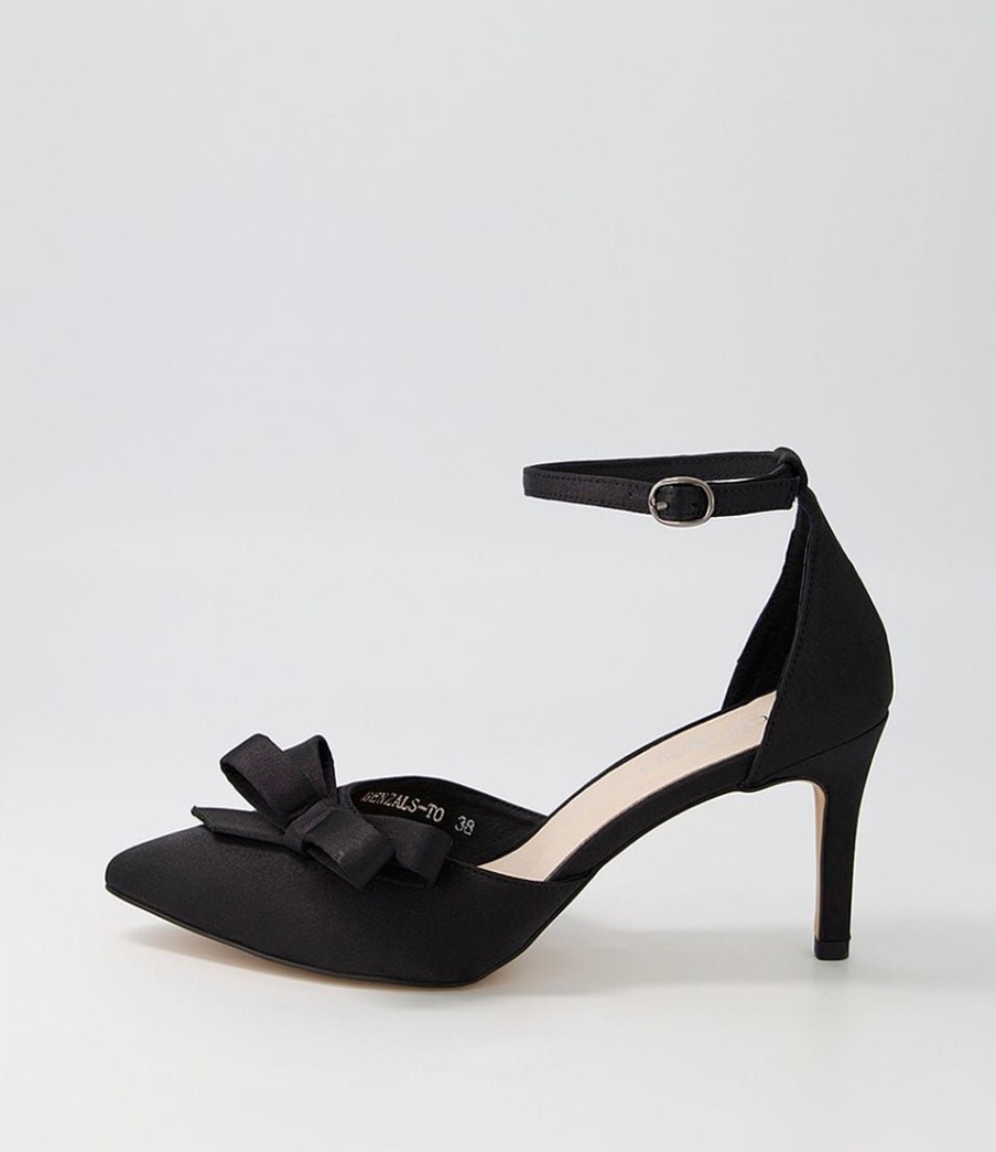 Shoes TOP END | Benzals Black Satin Heels