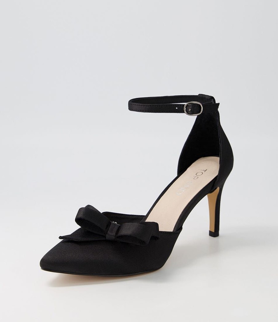 Shoes TOP END | Benzals Black Satin Heels