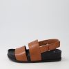 Shoes MOLLINI | Crayor Walnut Black Leather Sandals