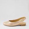 Shoes ZIERA | Lisa W Rose Gold Stingray Leather Flat Shoes