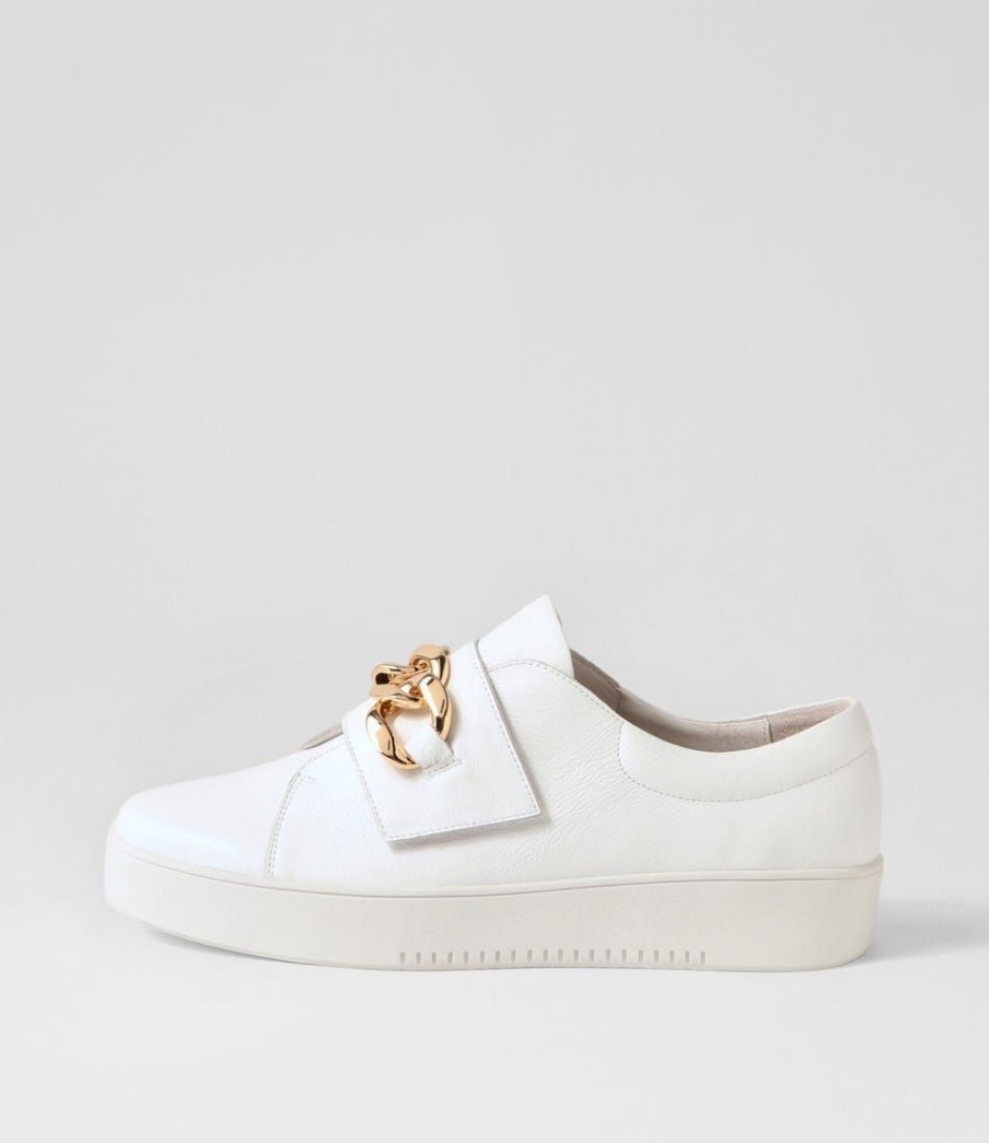 Shoes DJANGO & JULIETTE | Layan Lrg White Leather Sneakers