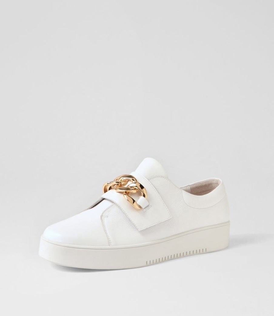 Shoes DJANGO & JULIETTE | Layan Lrg White Leather Sneakers