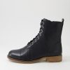 Shoes DJANGO & JULIETTE | Collens Black Leather Lace Up Boots