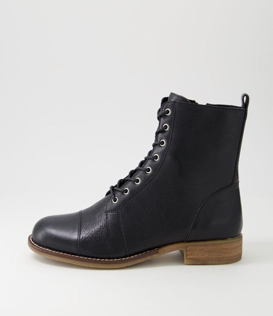 Shoes DJANGO & JULIETTE | Collens Black Leather Lace Up Boots