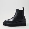 Shoes TOP END | Ullons Black Leather Elastic Chelsea Boots