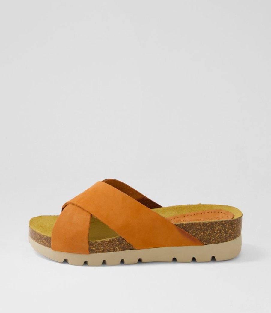 Shoes DIANA FERRARI | Genovevad Dark Orange Leather Slides