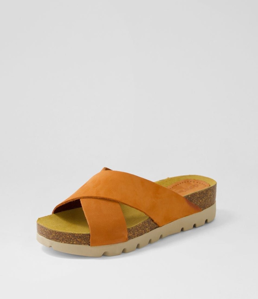 Shoes DIANA FERRARI | Genovevad Dark Orange Leather Slides