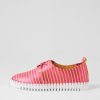 Shoes DJANGO & JULIETTE | Huskies Fuchsia Orange Stripe Leather Sneakers