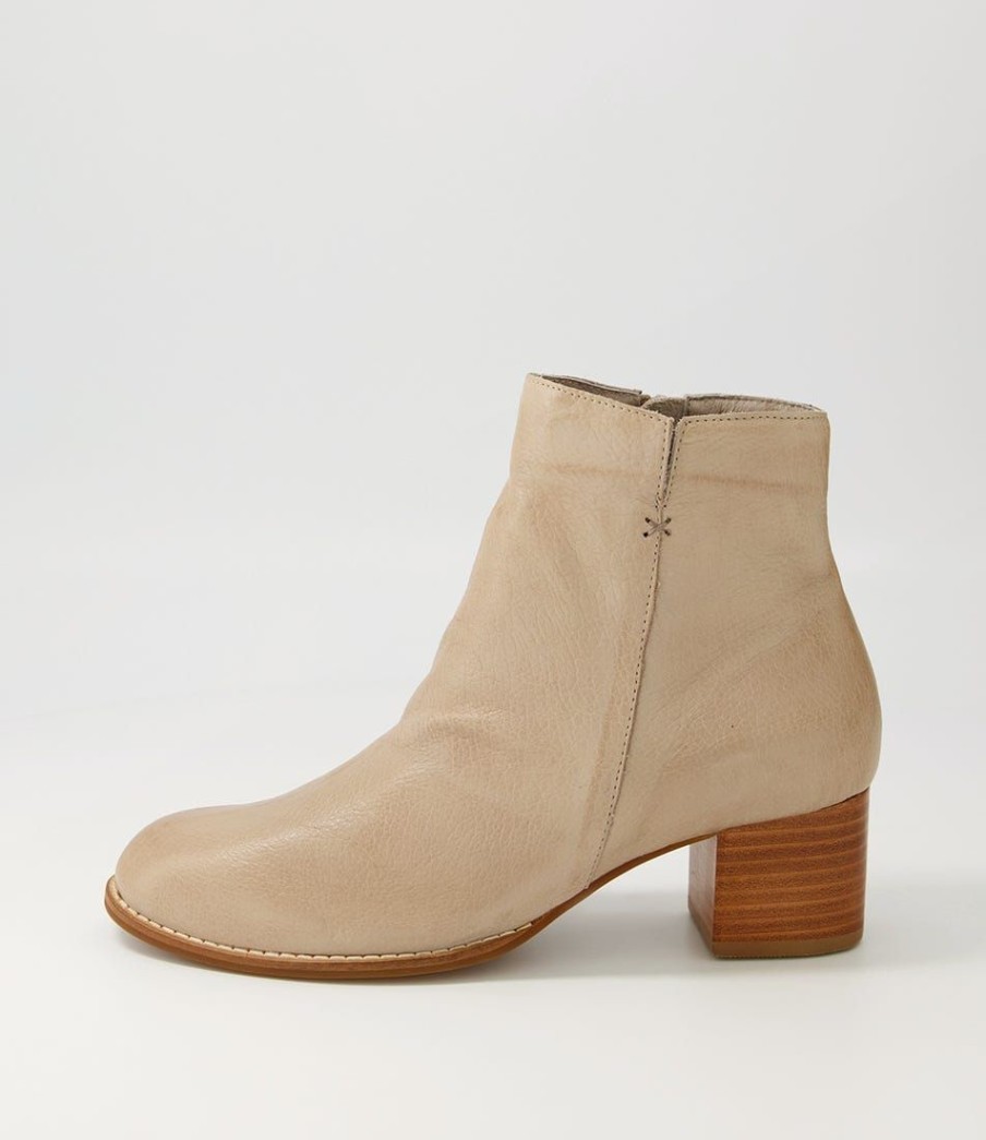 Shoes DIANA FERRARI | Bendigo Taupe Natural Heel Leather Ankle Boots