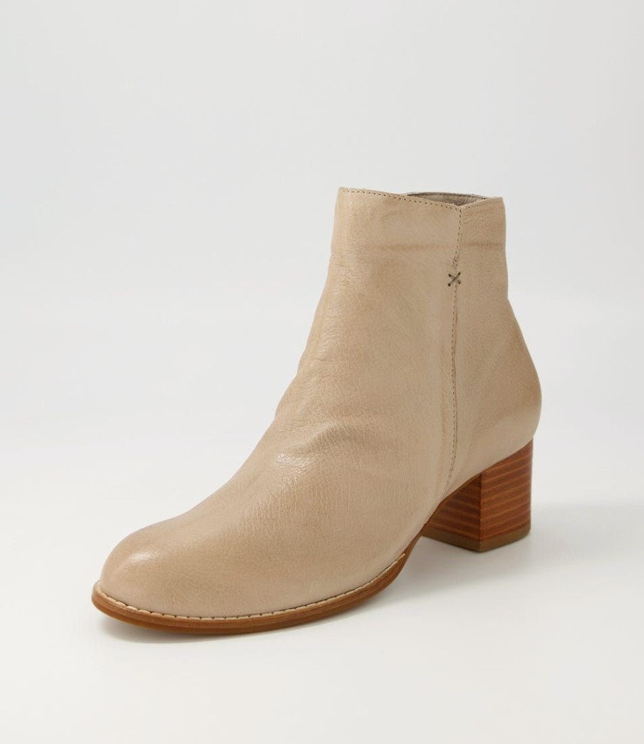 Shoes DIANA FERRARI | Bendigo Taupe Natural Heel Leather Ankle Boots