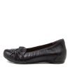 Shoes ZIERA | Helio W Black Leather Ballet Flats