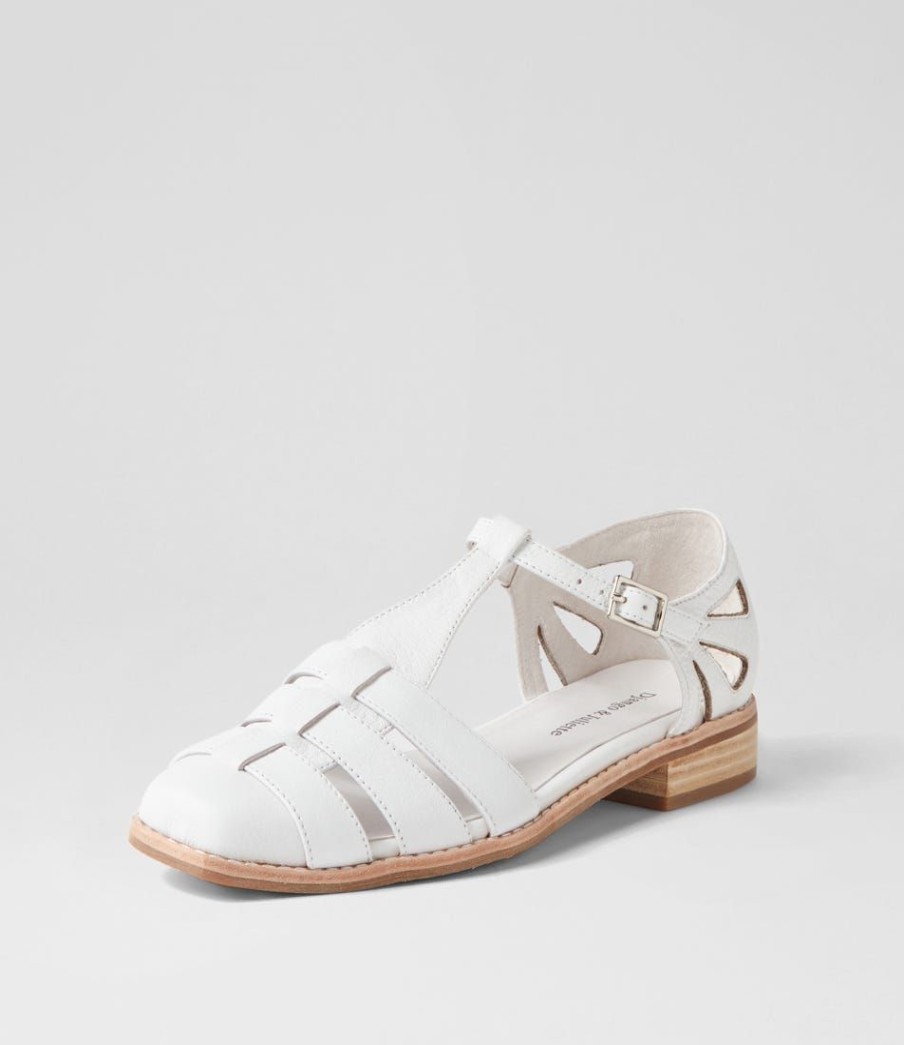 Shoes DJANGO & JULIETTE | Acely White Leather Flat Shoes