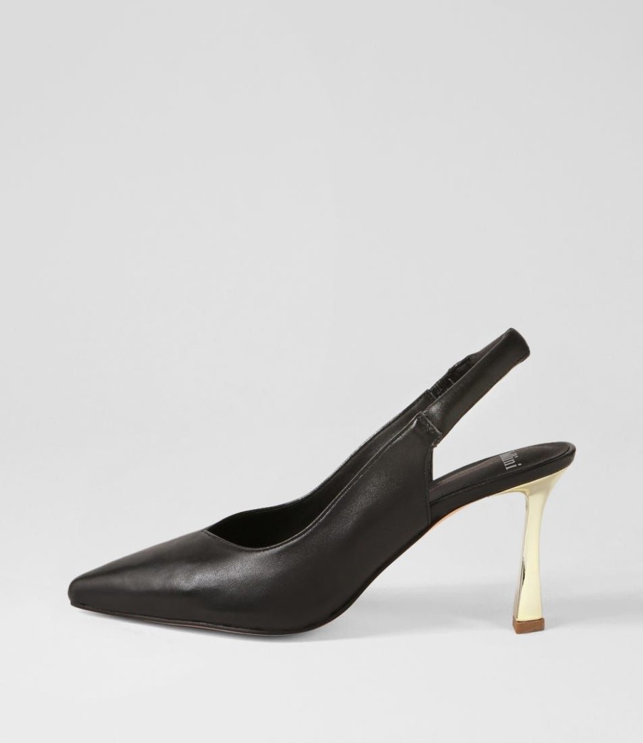 Shoes MOLLINI | Traina Black Gold Leather Heels