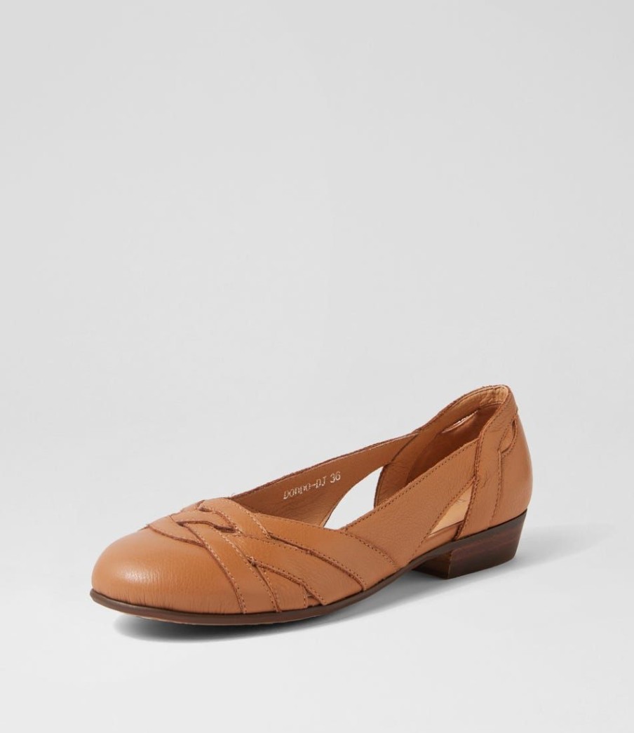 Shoes DJANGO & JULIETTE | Doddo Dark Tan Leather Ballet Flats