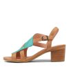 Shoes DJANGO & JULIETTE | Baltimore Lrg Lt Emerald Dk Tan Leather Sandals