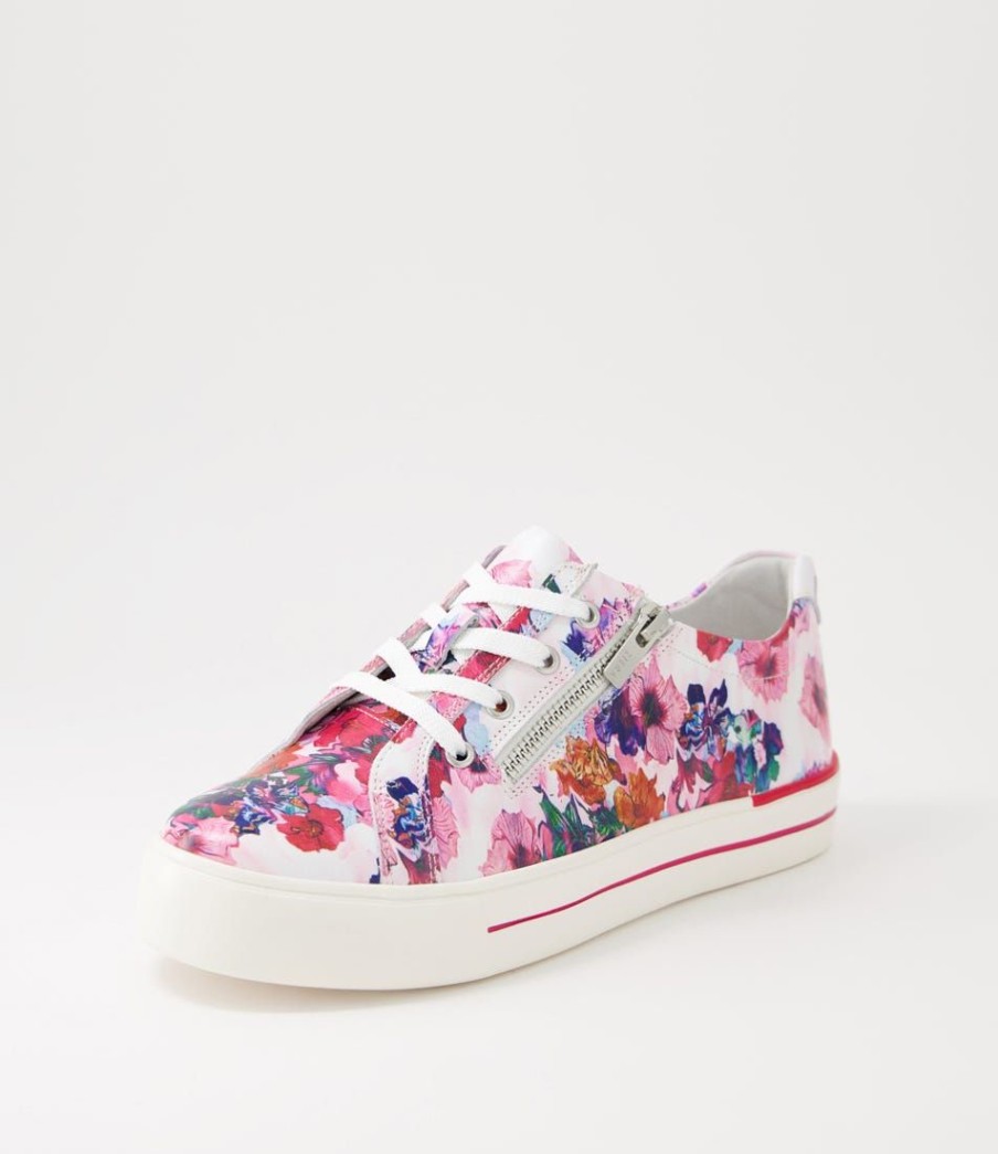 Shoes ZIERA | Audry W Poppy Print Leather Sneakers