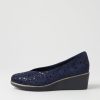 Shoes DJANGO & JULIETTE | Umme Navy Sparkle Suede Wedges