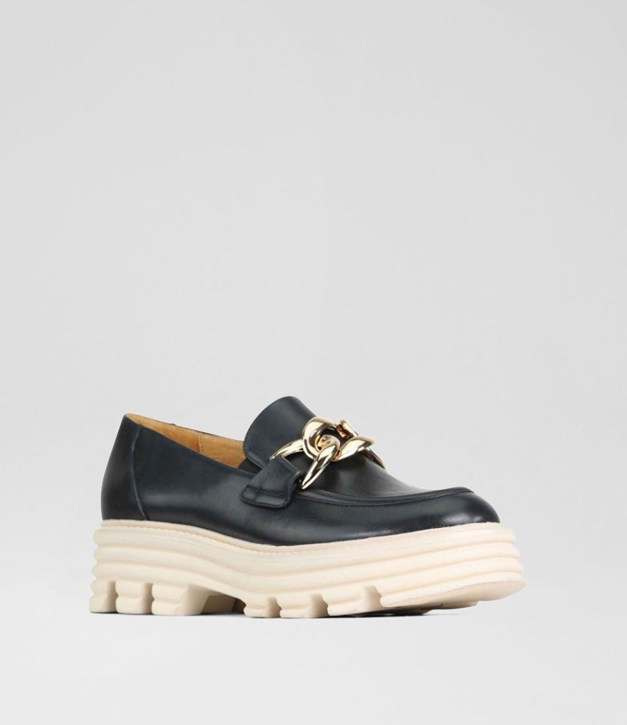 Shoes EOS | Samira Black Leather Loafers