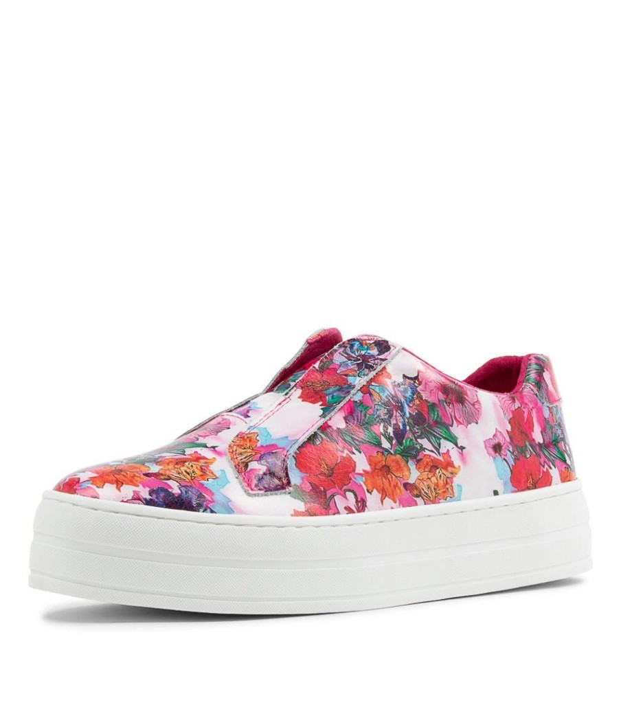 Shoes DJANGO & JULIETTE | Shia Poppy Print Leather Sneakers Ws