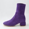 Shoes DJANGO & JULIETTE | Checkie Purple Stretch Microsuede Ankle Boots