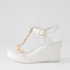 Shoes DJANGO & JULIETTE | Evry White Gold Leather Sandals