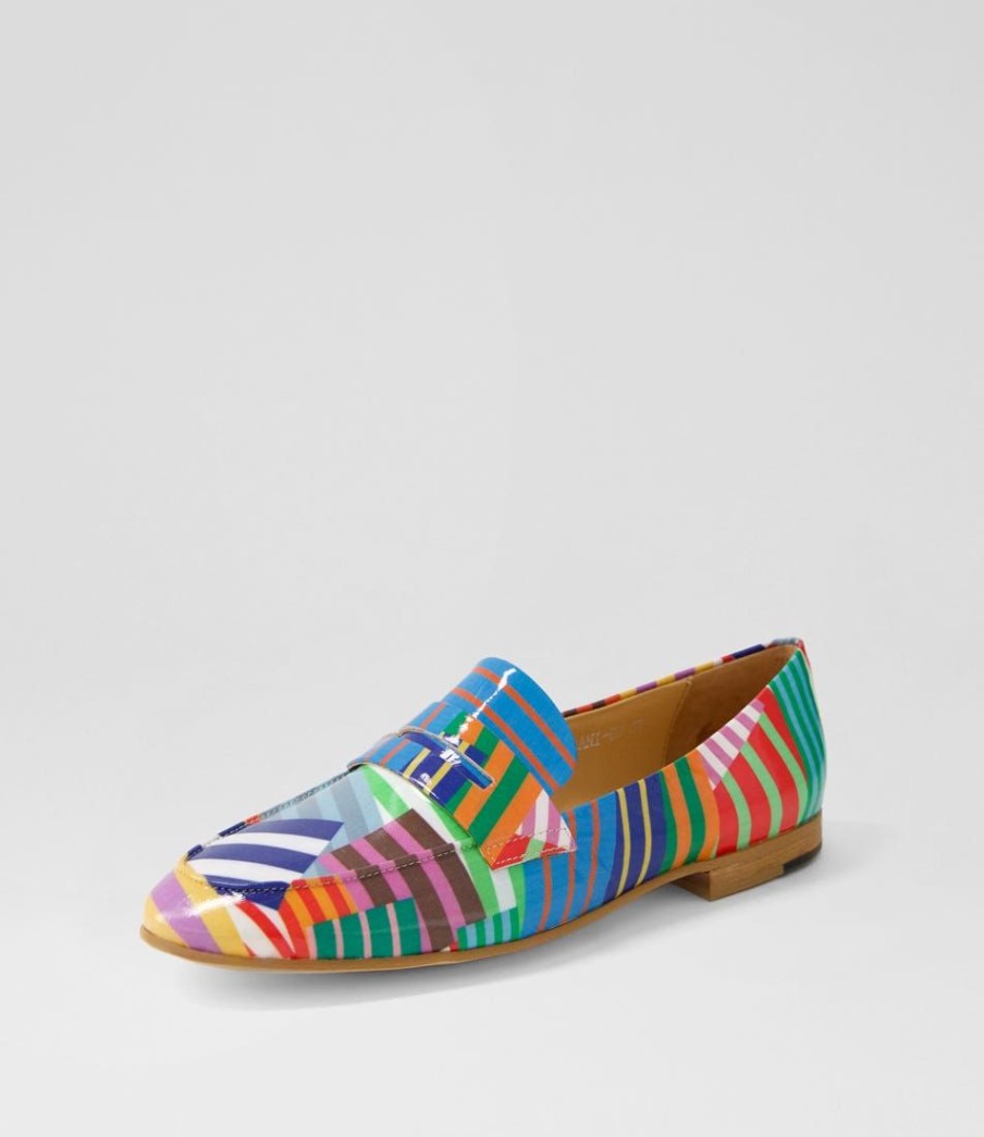 Shoes DJANGO & JULIETTE | Ulani Stripe Multi Patent Leather Loafers