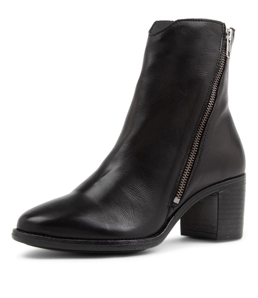 Shoes EOS | Seraphin Black Leather Ankle Boots