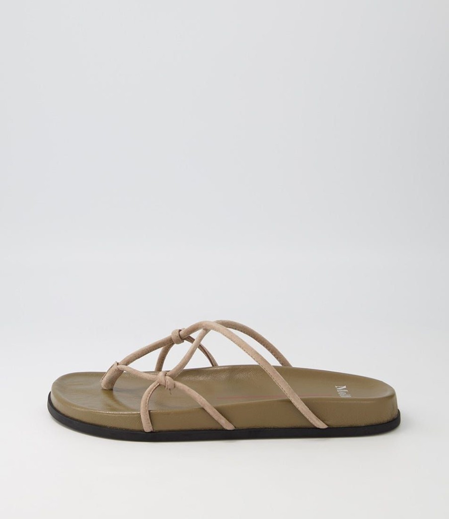 Shoes MOLLINI | Halala Taupe Suede Slides Bs