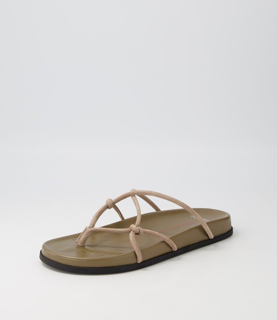 Shoes MOLLINI | Halala Taupe Suede Slides Bs