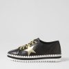 Shoes DJANGO & JULIETTE | Melisha Black Gold Glam Leather Sneakers