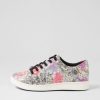 Shoes ZIERA | Delilah Xf Black Floral Leather Sneakers