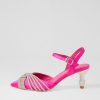 Shoes DJANGO & JULIETTE | Eugenie Hot Pink Satin Heels